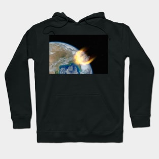 Asteroid hits planet Earth, elements of this image furnished by NASA Hoodie